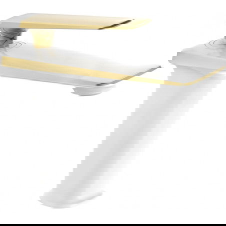 Mexen Purus grifo lavamanos, blanco/dorado - 745800-25