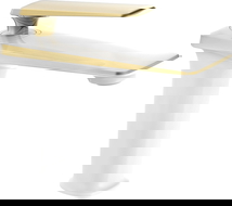 Mexen Purus grifo lavamanos, blanco/dorado - 745800-25