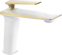 Mexen Purus washbasin faucet, white/gold - 745800-25
