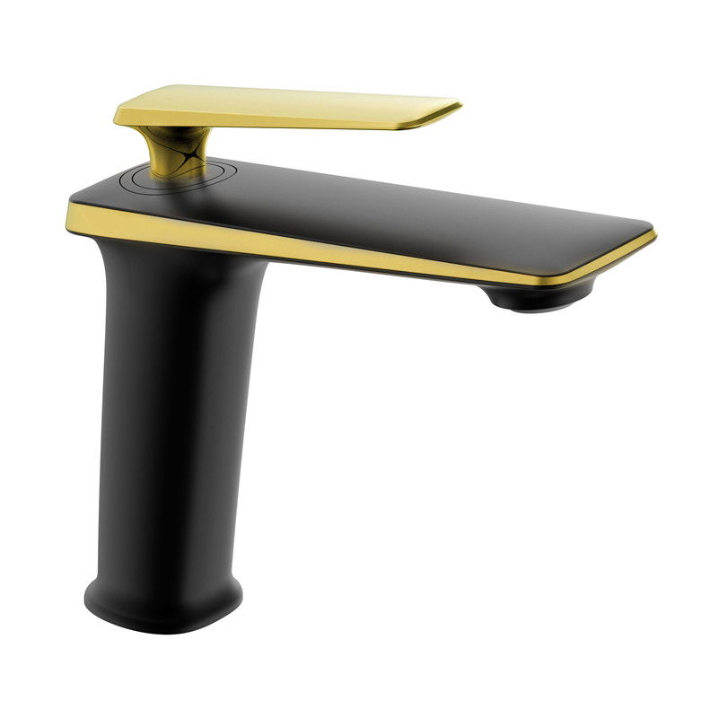 Mexen Purus rubinetto lavabo, nero/oro - 745800-75
