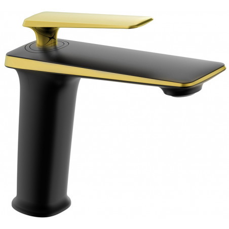 Mexen Purus Waschtischarmatur, schwarz/gold - 745800-75