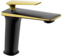 Mexen Purus washbasin faucet, black/gold - 745800-75