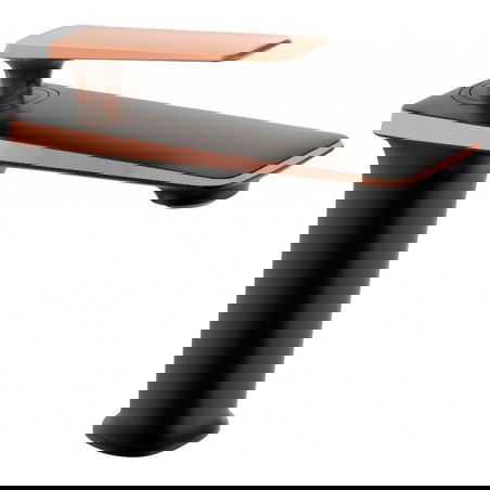 Mexen Purus izlietnes jaucējkrāns, melns/rozā zelts - 745800-76