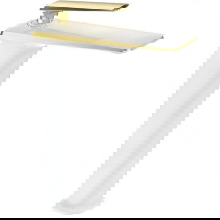 Mexen Purus torneira alta para lavatório, branco/dourado - 745810-25