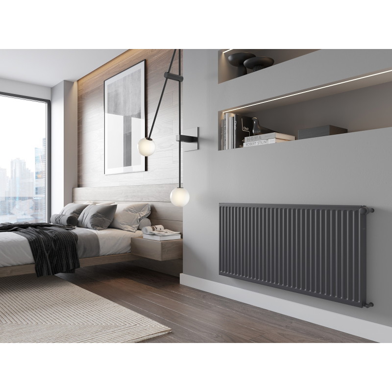 Mexen C11 paneelradiator 600 x 1200 mm, zij aansluiting, 1120 W, antraciet - W411-060-120-66