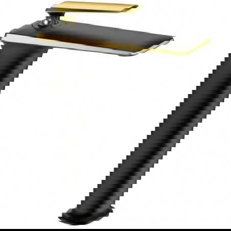 Mexen Purus grifo de lavabo alto, negro/dorado - 745810-75