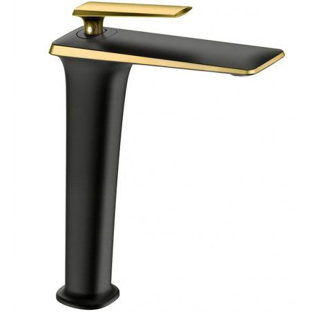 Mexen Purus hohe Waschbeckenarmatur, schwarz/gold - 745810-75