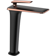 Mexen Purus high bathroom faucet, black/pink gold - 745810-76