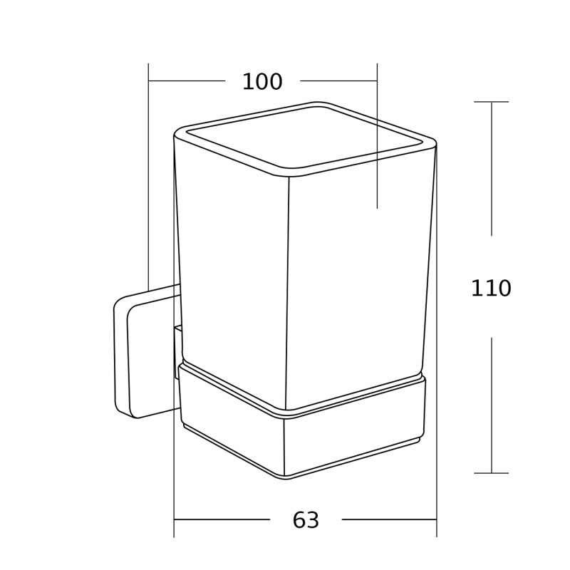 Mexen Asis Becher fir Zahnbier, Chrom - 7017638-00