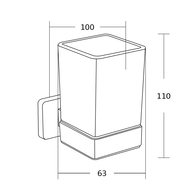Mexen Asis toothbrush holder, chrome - 7017638-00