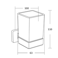 Mexen Asis vaso para cepillos de dientes, cromo - 7017638-00