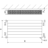 Mexen Line CVL33 radiateur plat 900 x 1600 mm, raccordement inférieur, 4801 W, blanc - W633L-090-160-00