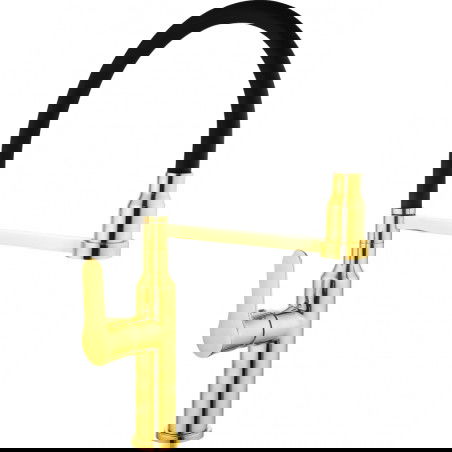 Mexen Edna grifo de cocina, dorado/negro - 672900-57