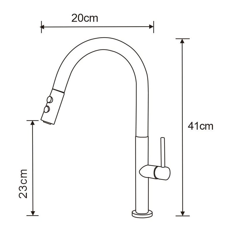 Mexen Ava Kitchen Tap, Black/Gold - 672800-75