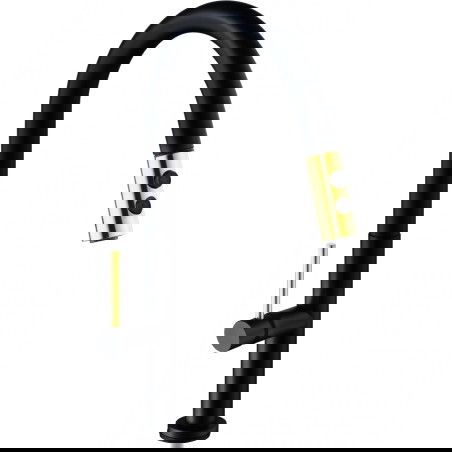 Mexen Ava grifo de cocina, negro/dorado - 672800-75