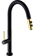 Mexen Ava grifo de cocina, negro/dorado - 672800-75