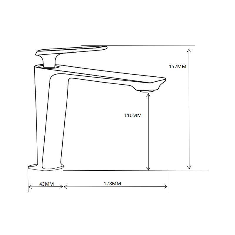 Mexen Ares batería de lavabo, negra - 744100-70