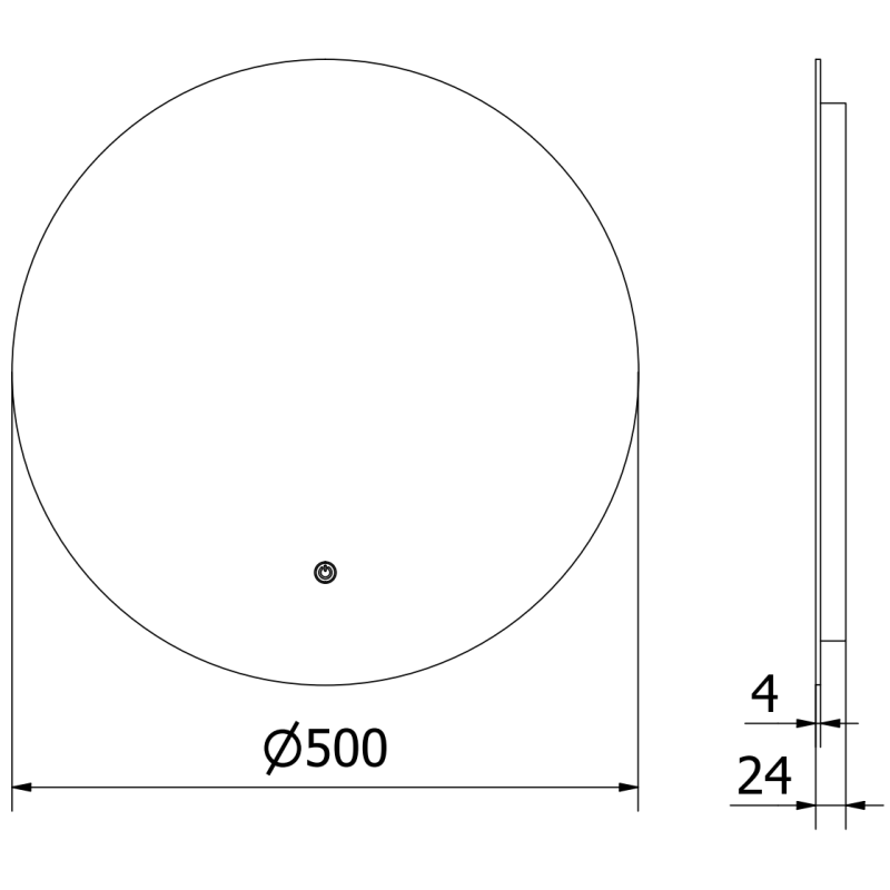 Mexen Erg beleuchteter Badezimmerspiegel, rund 50 cm, LED 6000K, Antibeschlag - 9823-050-050-611-00