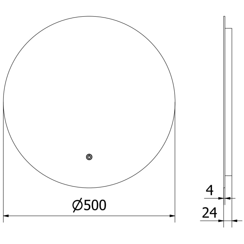 Mexen Erg valgustatud vannitoa peegel, ümmargune 50 cm, LED 6000K, auruvastane - 9823-050-050-611-00