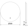 Mexen Erg beleuchteter Badezimmerspiegel, rund 50 cm, LED 6000K, Antibeschlag - 9823-050-050-611-00