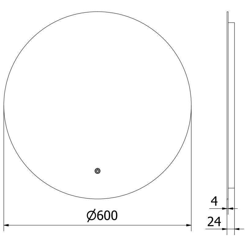 Mexen Erg verlichte ronde badkamer spiegel, 60 cm, LED 6000K, anti-condens - 9823-060-060-611-00