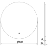 Mexen Erg beleuchteter Badezimmerspiegel, rund 60 cm, LED 6000K, Antibeschlag - 9823-060-060-611-00