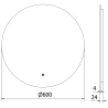 Mexen Erg ronde verlichte badkamer spiegel, 60 cm, LED 6000K, anti-condens - 9823-060-060-611-00