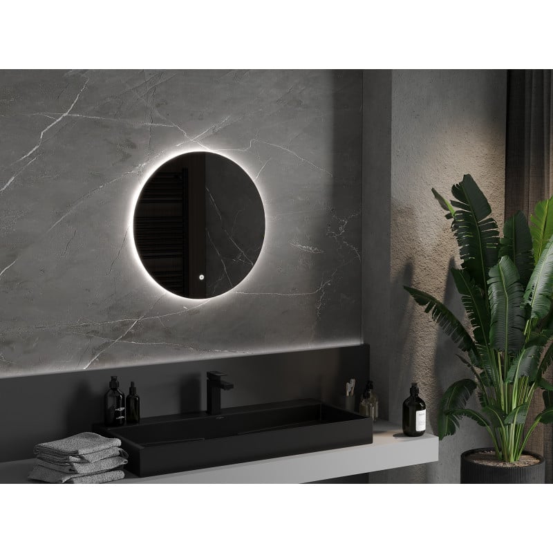 Mexen Erg specchio da bagno illuminato, rotondo 60 cm, LED 6000K, antiappannamento - 9823-060-060-611-00