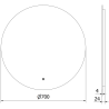 Mexen Erg beleuchteter Badezimmerspiegel, rund 70 cm, LED 6000K, Antibeschlag - 9823-070-070-611-00