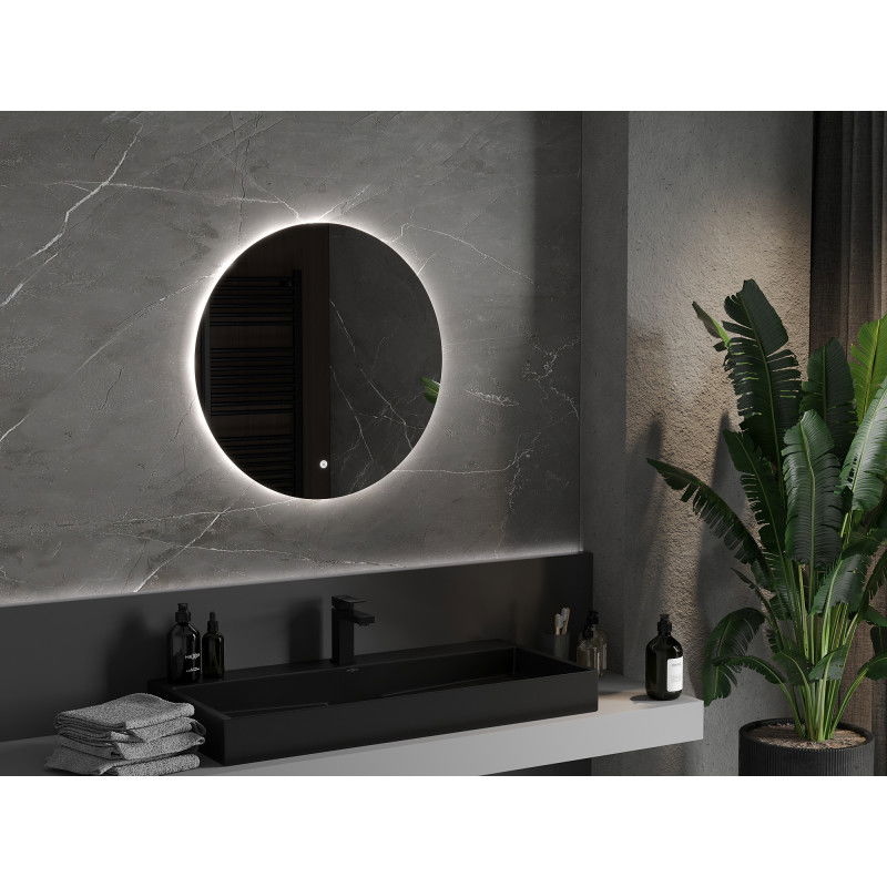 Mexen Erg miroir de salle de bains éclairé, rond 70 cm, LED 6000K, anti-buée - 9823-070-070-611-00