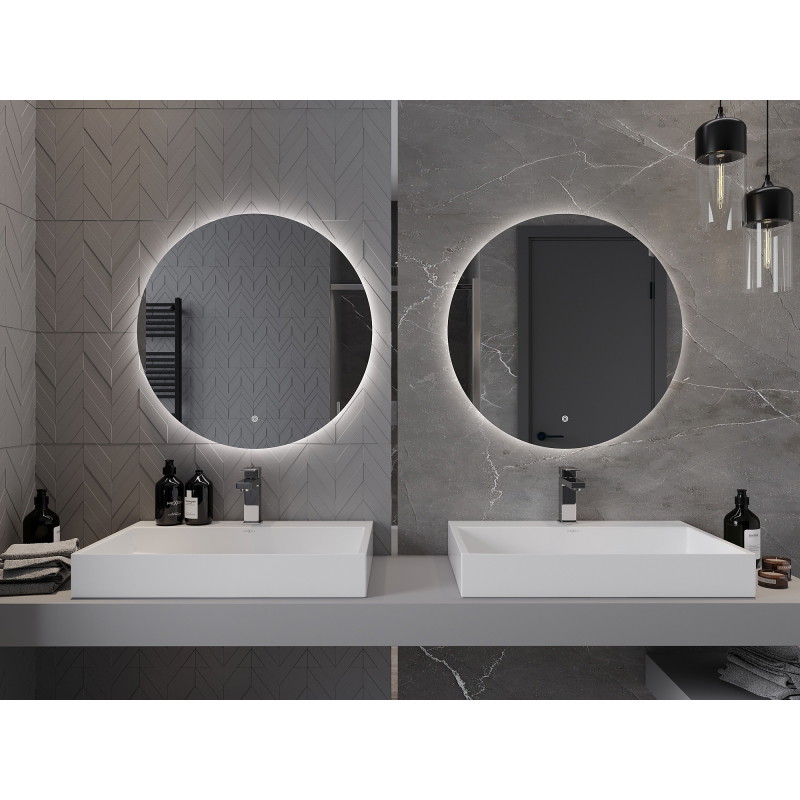 Mexen Erg miroir de salle de bain éclairé, rond 70 cm, LED 6000K, anti-buée - 9823-070-070-611-00