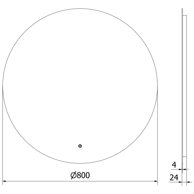 Mexen Erg specchio da bagno illuminato, rotondo 80 cm, LED 6000K, antiappannamento - 9823-080-080-611-00