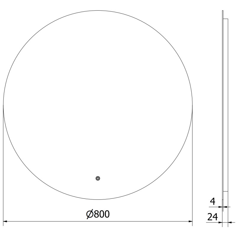 Mexen Erg verlicht ronde badkamerspiegel, 80 cm, LED 6000K, antivermist - 9823-080-080-611-00