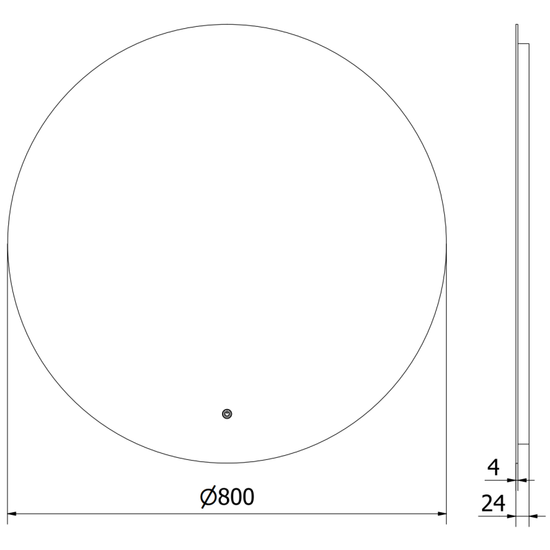 Mexen Erg verlichte ronde badkamerspiegel, 80 cm, LED 6000K, anti-condens - 9823-080-080-611-00