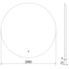 Mexen Erg beleuchteter Badezimmerspiegel, rund 80 cm, LED 6000K, Antibeschlag - 9823-080-080-611-00
