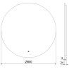 Mexen Erg osvijetljeno okruglo kupaonsko ogledalo, 80 cm, LED 6000K, protiv magljenja - 9823-080-080-611-00