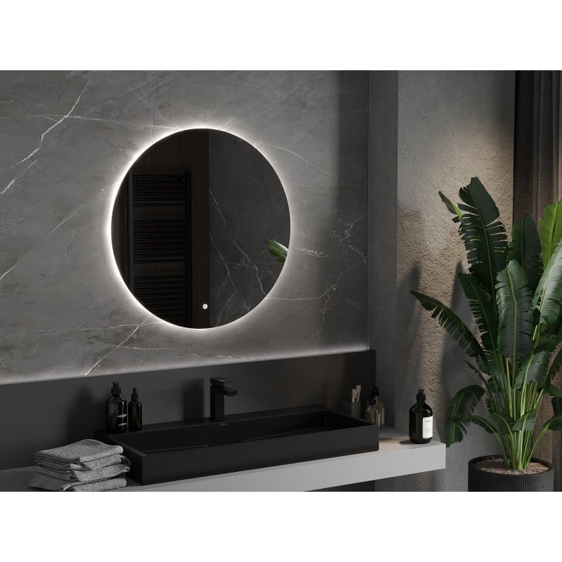 Mexen Erg beleuchteter Badezimmerspiegel, rund 80 cm, LED 6000K, Antibeschlag - 9823-080-080-611-00