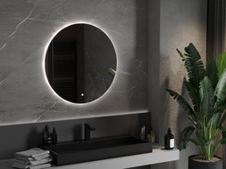 Mexen Erg specchio da bagno illuminato, rotondo 80 cm, LED 6000K, antiappannamento - 9823-080-080-611-00