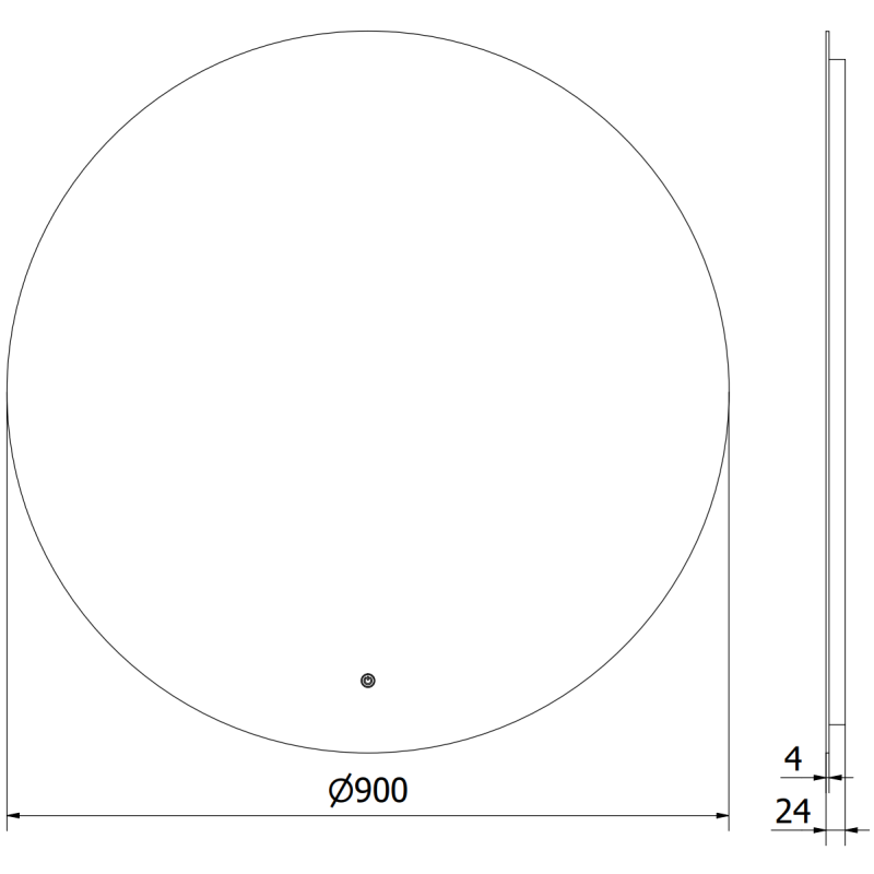 Mexen Erg beleuchteter Badezimmerspiegel, rund 90 cm, LED 6000K, Antibeschlag - 9823-090-090-611-00