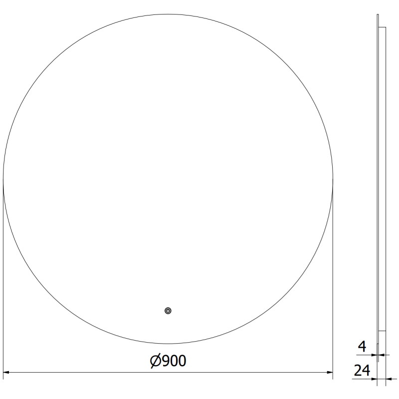 Mexen Erg ronde verlichte badkamerspiegel, 90 cm, LED 6000K, anti-condens - 9823-090-090-611-00