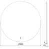 Mexen Erg beleuchteter Badezimmerspiegel, rund 90 cm, LED 6000K, Antibeschlag - 9823-090-090-611-00