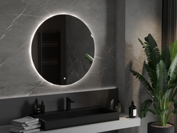 Mexen Erg osvijetljeno okruglo kupaonsko ogledalo, promjer 90 cm, LED 6000K, protiv para - 9823-090-090-611-00