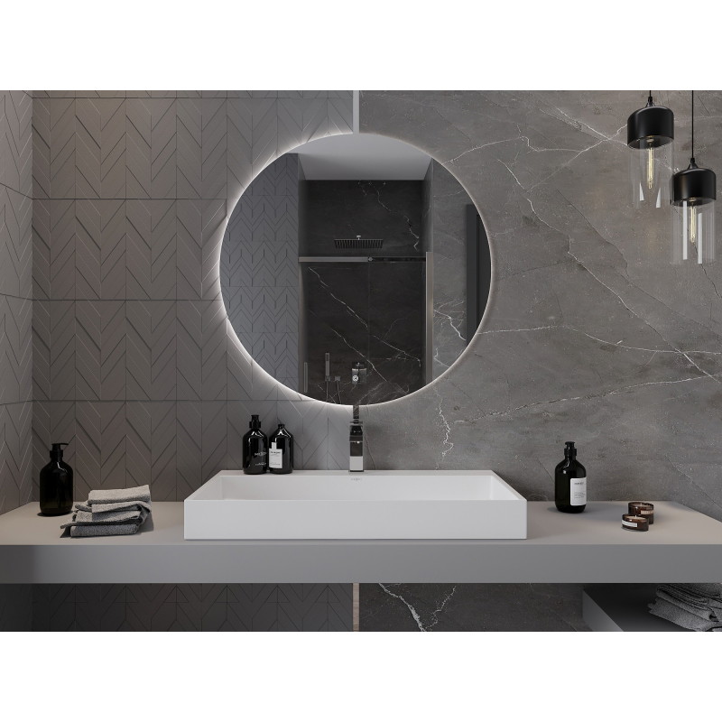 Mexen Erg miroir de salle de bain rétroéclairé, rond 90 cm, LED 6000K, antibuée - 9823-090-090-611-00