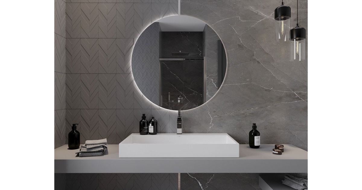 Mexen Erg lustro łazienkowe podświetlane, okragłe 90 cm, LED