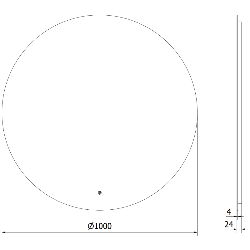 Mexen Erg kopalno kopalno ogledalo, okroglo 100 cm, LED 6000K, proti kondenzu - 9823-100-100-611-00
