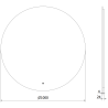 Mexen Erg miroir de salle de bain éclairé, rond 100 cm, LED 6000K, antibuée - 9823-100-100-611-00