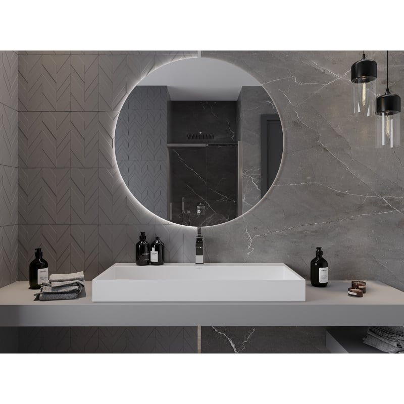 Mexen Erg espejo de baño iluminado, redondo 100 cm, LED 6000K, antivaho - 9823-100-100-611-00