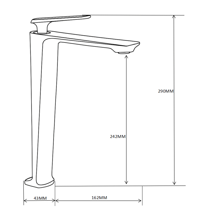 Mexen Ares grifo de lavabo alto, negro - 744110-70