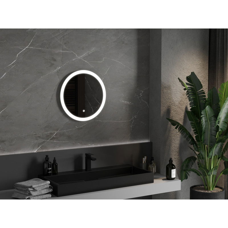 Mexen Oro miroir de salle de bain éclairé, rond 50 cm, LED 6000K, anti-buée - 9824-050-050-611-00