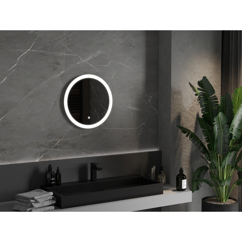 Mexen Oro miroir de salle de bains éclairé, rond 50 cm, LED 6000K, anti-buée - 9824-050-050-611-00